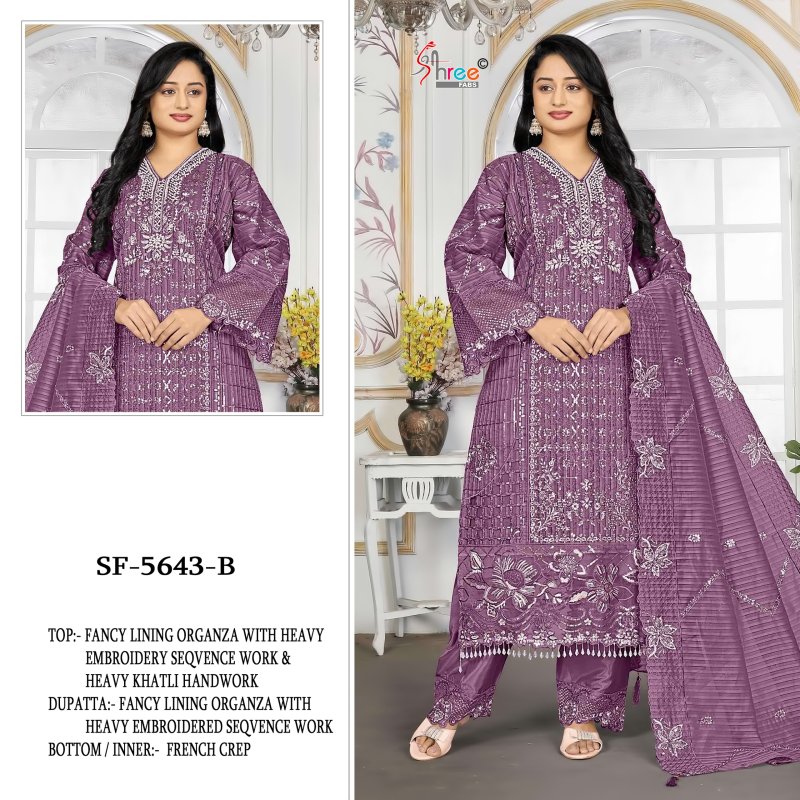 Sf 5643 A To D By Shree Fancy Lining Organza Pakistani Salwar Suits
